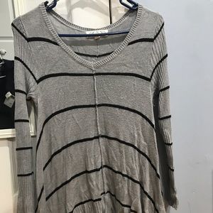 Gray & black striped sweater
